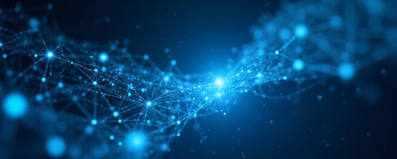 Abstract representation of legal digital contracts and artificial intelligence nodes