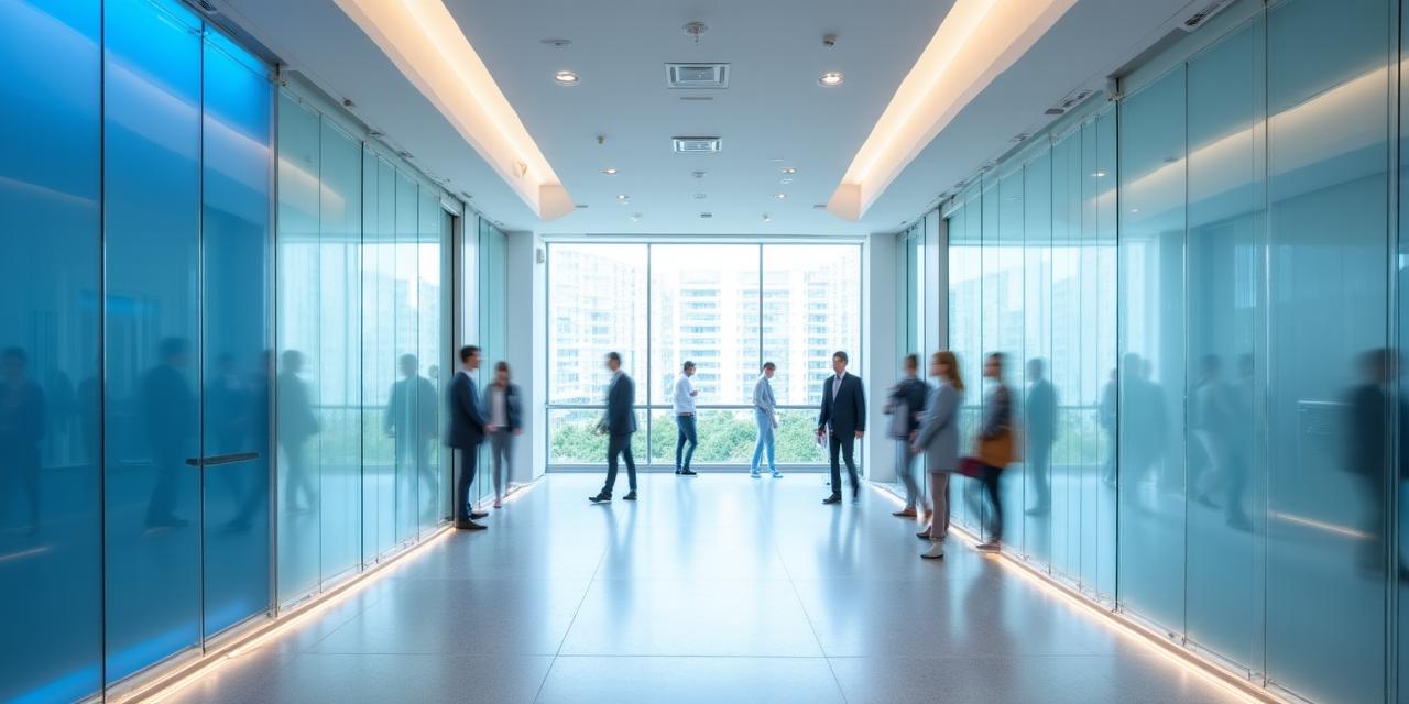 Modern AI research facility with clean glass aesthetics